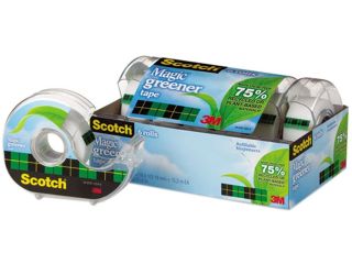 Scotch 6123 Magic Greener Tape in Refillable Dispenser, 3/4" x 600", 1" Core, 6/Pack