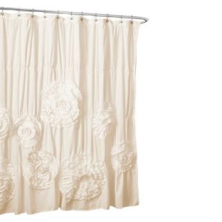 Lush Décor Serena Flower Texture Shower Curtain