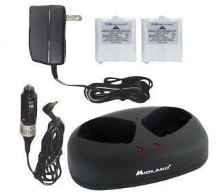 Midland AVP 6 Desktop Charger with 2 Rechargeable Batteries —