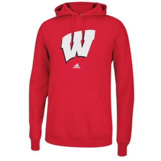 adidas College Versa Logo Hoodie   Mens   Basketball   Clothing   Wisconsin Badgers   University Red