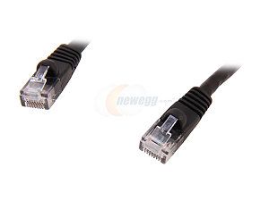 Coboc CY CAT6 14 BK 14ft. 24AWG Snagless Cat 6 Black Color 550MHz UTP Ethernet Stranded Copper Patch cord /Molded Network lan Cable