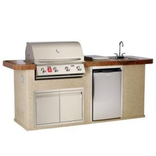 Bullet 8 ft. 4 Burner Natural Gas Grill Island in Stainless Steel 100522338