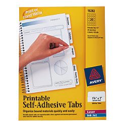 Avery Printable Self Adhesive Tabs White Pack Of 80