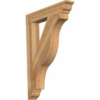 Ekena Millwork 4 in. x 36 in. x 28 in. Western Red Cedar Funston Traditional Rough Sawn Bracket BKT04X28X36FST01RWR