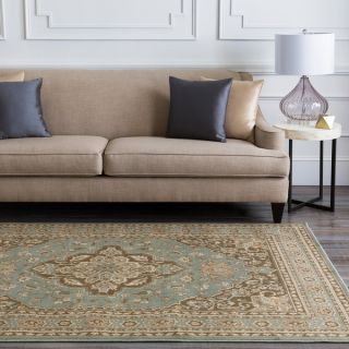 Free form Seafoam Classic Border Rug