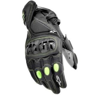 Alpinestars M1 Leather Gloves Black/Green XS