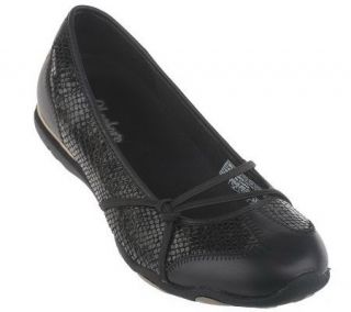 Skechers Leather and Snake Print Knot Detail Slip on Shoes —
