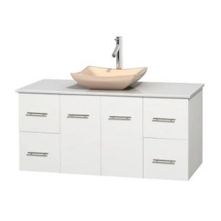 Wyndham Collection Centra 48 in. Vanity in White with Solid Surface Vanity Top in White and Sink WCVW00948SWHWSGS2MXX