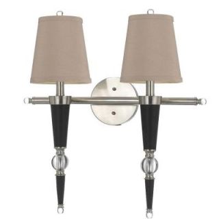 AF Lighting Candice Olson Collection, Hollace 2 Light Satin Nickel/Espresso Sconce 8236 2W