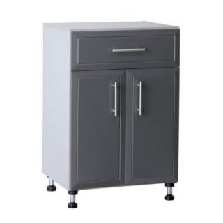ClosetMaid Pro Garage 36.5 in. H x 24 in. W x 20 in. D Gray Laminate 1 Drawer 2 Door Base Cabinet 12407