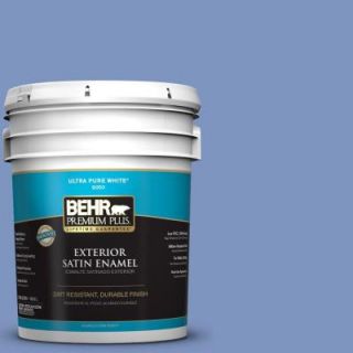 BEHR Premium Plus 5 gal. #M540 5 Blue Satin Satin Enamel Exterior Paint 940005