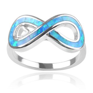 Journee Collection Sterling Silver Faux Opal Infinity Ring   16932248