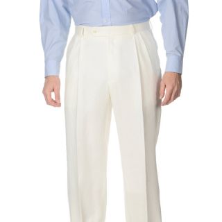 Palm Beach Mens Double Reverse Pleated Front Oyster Suit Pants