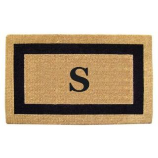 Creative Accents Single Picture Frame Black 22 in. x 36 in. HeavyDuty Coir Monogrammed S Door Mat 02020S