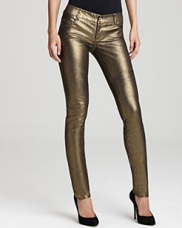 Alice + Olivia Jeans   Five Pocket Skinny in Gold