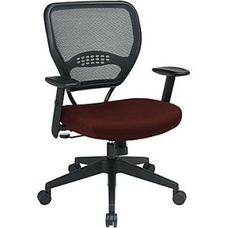 Office Star Space Seating Mid Back Fabric Managers Chair, Adjustable Arms, Red