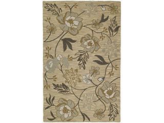Hand tufted Lawrence Wheat Floral Wool Rug (7'6 x 9')