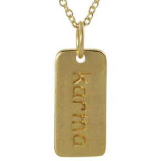 Journee Collection Gold over Silver 'Karma' Tag Necklace