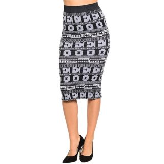 Stanzino Womens Grey Patterned Knee length Pencil Skirt   16793260