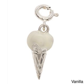 Sterling Silver Enameled Ice Cream Cone Charm