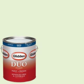 Glidden DUO 1 gal. #HDGG44 Mirror Lake Green Satin Latex Interior Paint with Primer HDGG44 01SA
