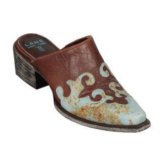 Lane Boots Womens Dawson Distressed Leather Cowboy Mules