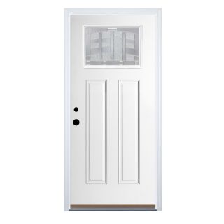Therma Tru Benchmark Doors Emerson Craftsman Insulating Core 1 Lite Right Hand Inswing White Fiberglass Primed Prehung Entry Door (Common 36 in x 80 in; Actual 37.5 in x 81.5 in)