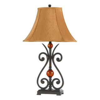 Cal Lighting 30 in Ruby Iron Indoor Table Lamp with Fabric Shade