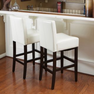 Christopher Knight Home Lopez Ivory Bonded Leather Backless Bar Stools