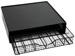 Lipper 8662 Black Wire Coffee Maker Shelf W/ Storage Drawer