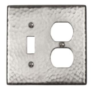 The Copper Factory 2 Gang Combination Switch Plate   Satin Nickel CF126SN