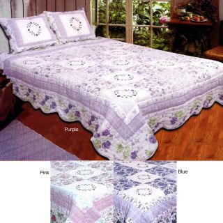 Handcrafted Lilac Fields Quilt Set   Shopping   Great Deals