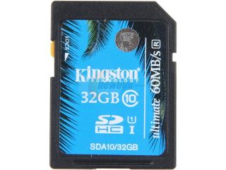 Kingston 32GB Secure Digital High Capacity (SDHC) Ultimate Flash Card Model SDA10/32GB
