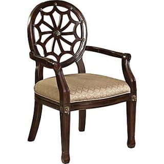 Powell Furniture Fabric Spider Web Back Accent Chair, Brown (235 620)