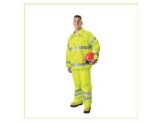 9665 2X 3X Rain Suit , Hi Vis Ylw/Grn, 2XL/3XL