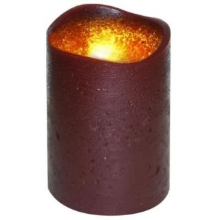 3 in. x 4 in. Flameless Lattice Dark Red Candle 45 766 00