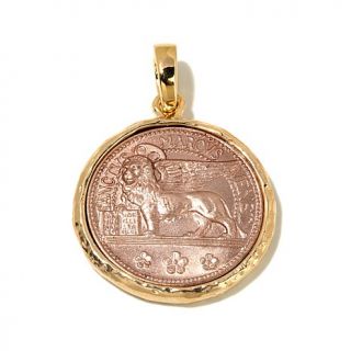 Bellezza Bronze San Marco Lion Medallion Enhancer Pendant   7834870