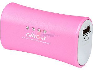 Rosewill PB C2 2900 PK   CHiC S   2900 mAh Pink Portable Power Bank   Made with Swarovski Zirconia, Panasonic Battery Cells, Charges Smartphones, iPhones, iPods, PSPs, Etc.
