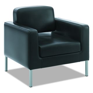 basyx by HON VL887 Black Leather Lounge Seating Series Club Chair