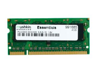 Mushkin Enhanced Essentials 4GB 200 Pin DDR2 SO DIMM DDR2 667 (PC2 5300) Laptop Memory Model 991685