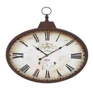 Woodland Import 66973 Metal Wall Clock Design in Rustic and Unique Pattern