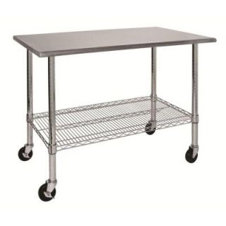 Sandusky 4 ft. L Stainless Steel Top Work Table with Storage EZSS4824 RW4