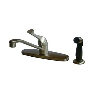 Elements of Design Chatham Satin Nickel 1 Handle Low Arc Kitchen Faucet with Side Spray