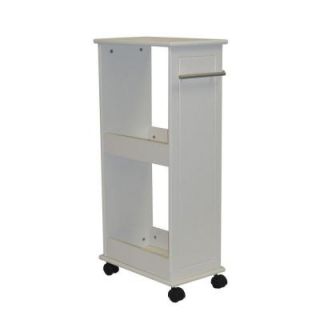 RiverRidge Home 16 in. W Rolling Side Cabinet with Shelves in White 06 033
