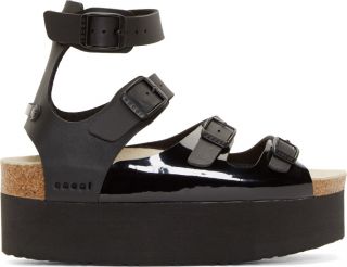 Sacai Luck Black Tatami Platform Sandals