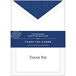 Gartner Studios Thank You Cards 5 14 x 3 34  White With Blue Accents Pack Of 20