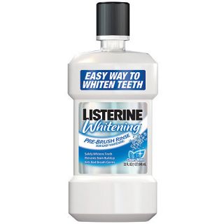 Listerine Whitening Pre Brush Clean Mint Rinse, 32 oz
