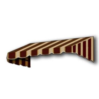 AWNTECH 25 ft. San Francisco Window/Entry Awning (44 in. H x 36 in. D) in Brown/Tan Stripe CF33 25BRNT   Mobile