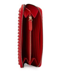 Christian Louboutin Panettone Spiked Zip Wallet, Red