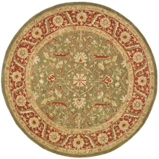 Safavieh Anatolia Green and Red Round Indoor Tufted Area Rug (Common 4 x 4; Actual 48 in W x 48 in L x 0.33 ft Dia)